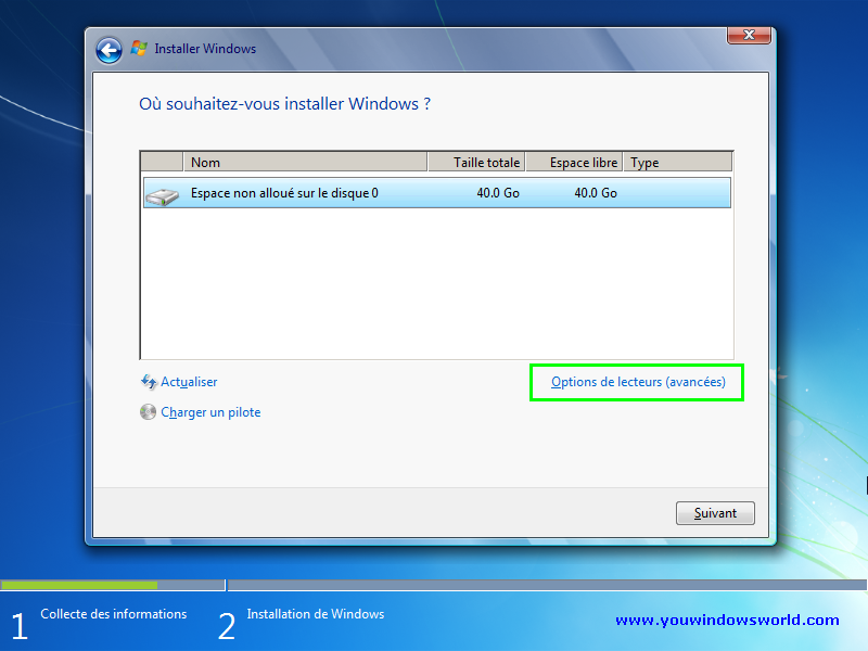 Comment installer Windows 7 32 bits