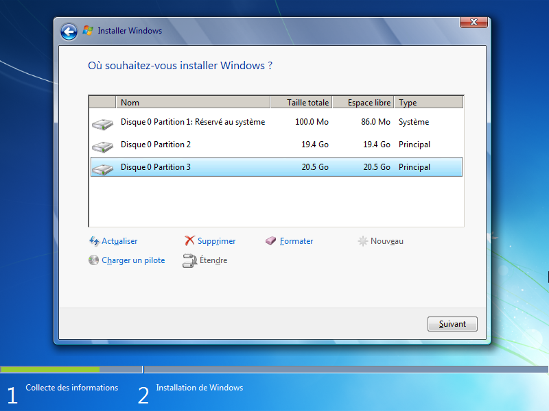 Comment installer Windows 7 32 bits